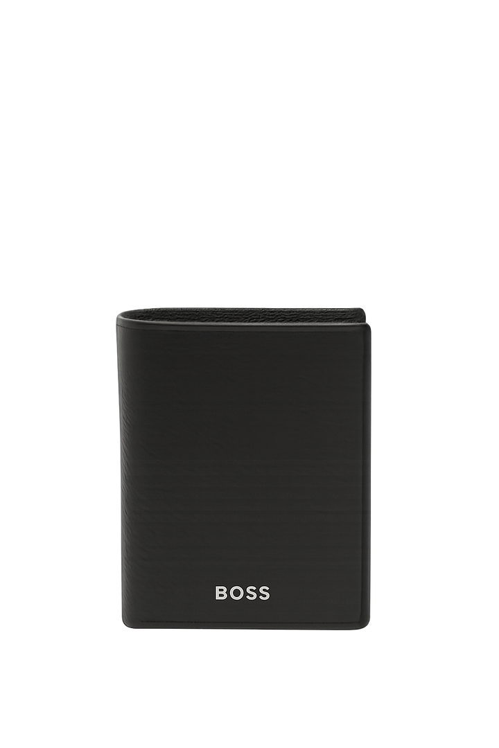 Portefeuille en cuir noir Hugo Boss pour hommes - Melisac