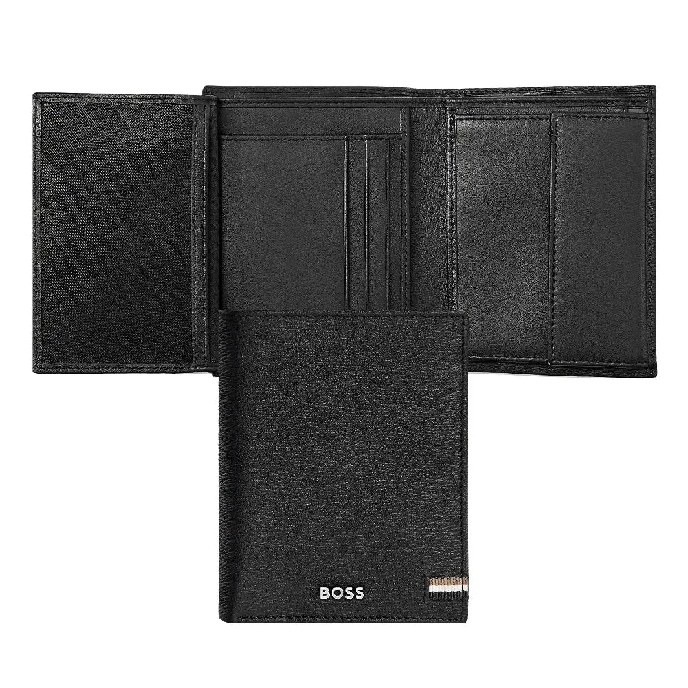 Portefeuille Iconic noir Hugo Boss en cuir - Melisac