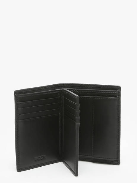 Portefeuille en cuir noir Hugo Boss pour hommes - Melisac