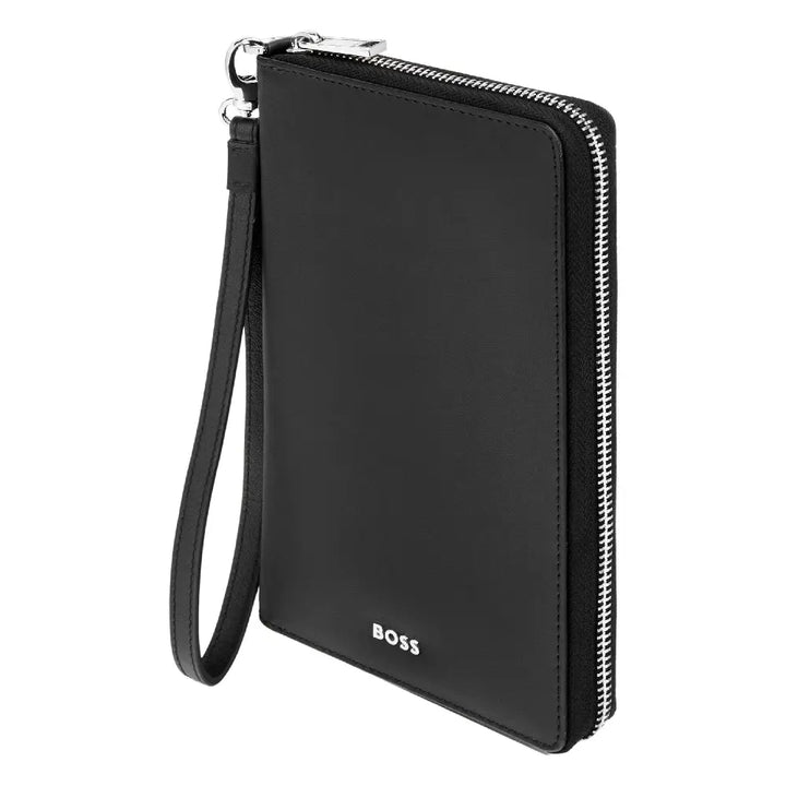 Portefeuille Voyage Classic Smooth Hugo Boss en cuir noir - Melisac