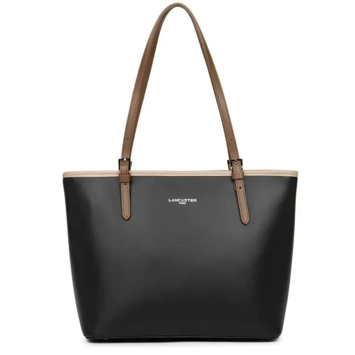 Sac Cabas Lancaster Smooth 437-07 - Sac Cabas Lancaster Smooth 437-07 - Noir/Nude/Vison Melisac -Reims