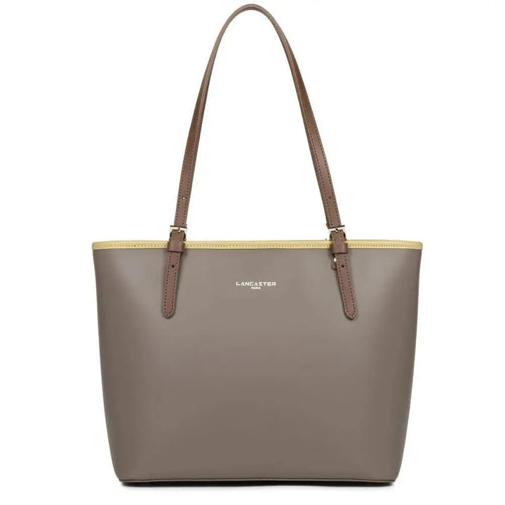 Sac Cabas Lancaster Smooth 437-07 - Sac Cabas Lancaster Smooth 437-07 - Taupe/Gingembre/Vison Melisac -Reims