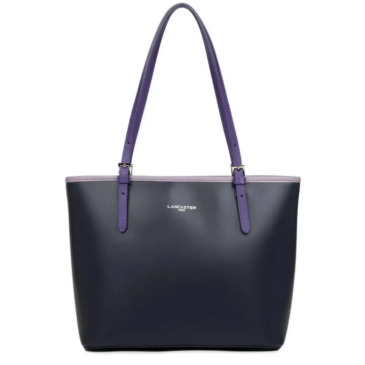 Sac Cabas Lancaster Smooth 437-07 - Sac Cabas Lancaster Smooth 437-07 - Bleu Foncé/Mauve/Violet Melisac -Reims