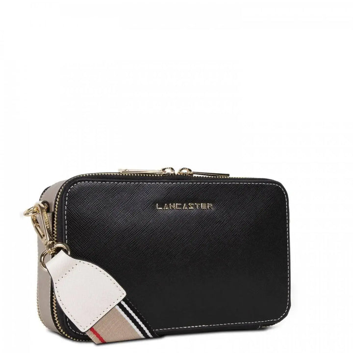 Sac bandoulière Lancaster Saffiano Signature 527-31 - Sac bandoulière Lancaster Saffiano Signature 527-31 - Noir/Champagne/Ivoire Melisac -Reims