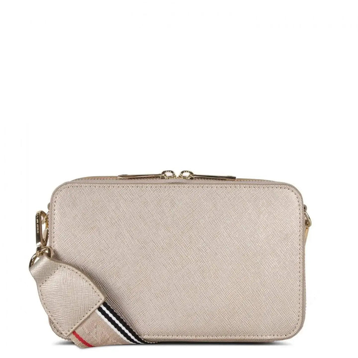 Sac bandoulière Lancaster Saffiano Signature 527-31 - Sac bandoulière Lancaster Saffiano Signature 527-31 - Noir/Champagne/Ivoire Melisac -Reims