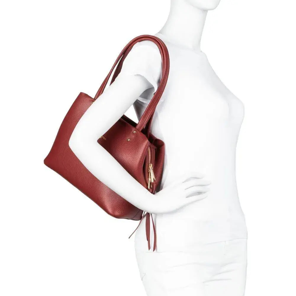 Sac cabas Lancaster Foulonne Double 470-47 - Sac cabas Lancaster Foulonne Double 470-47 - Carmin/Blush Melisac -Reims