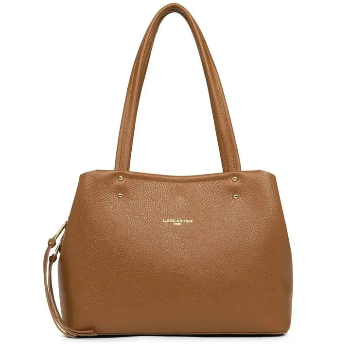 Sac cabas Lancaster Foulonne Double 470-47 - Sac cabas Lancaster Foulonne Double 470-47 - Camel - In - Orange Melisac -Reims