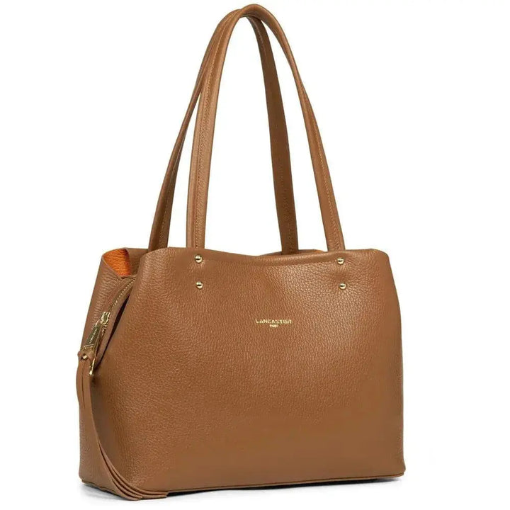 Sac cabas Lancaster Foulonne Double 470-47 - Sac cabas Lancaster Foulonne Double 470-47 - Carmin/Blush Melisac -Reims