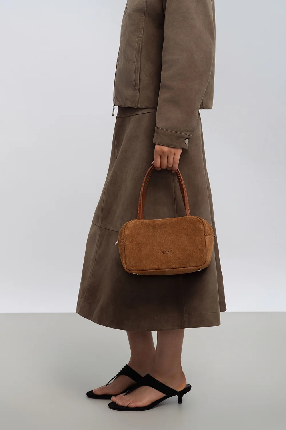 Sac à main en velours camel Suede IT  Lancaster 480-088 