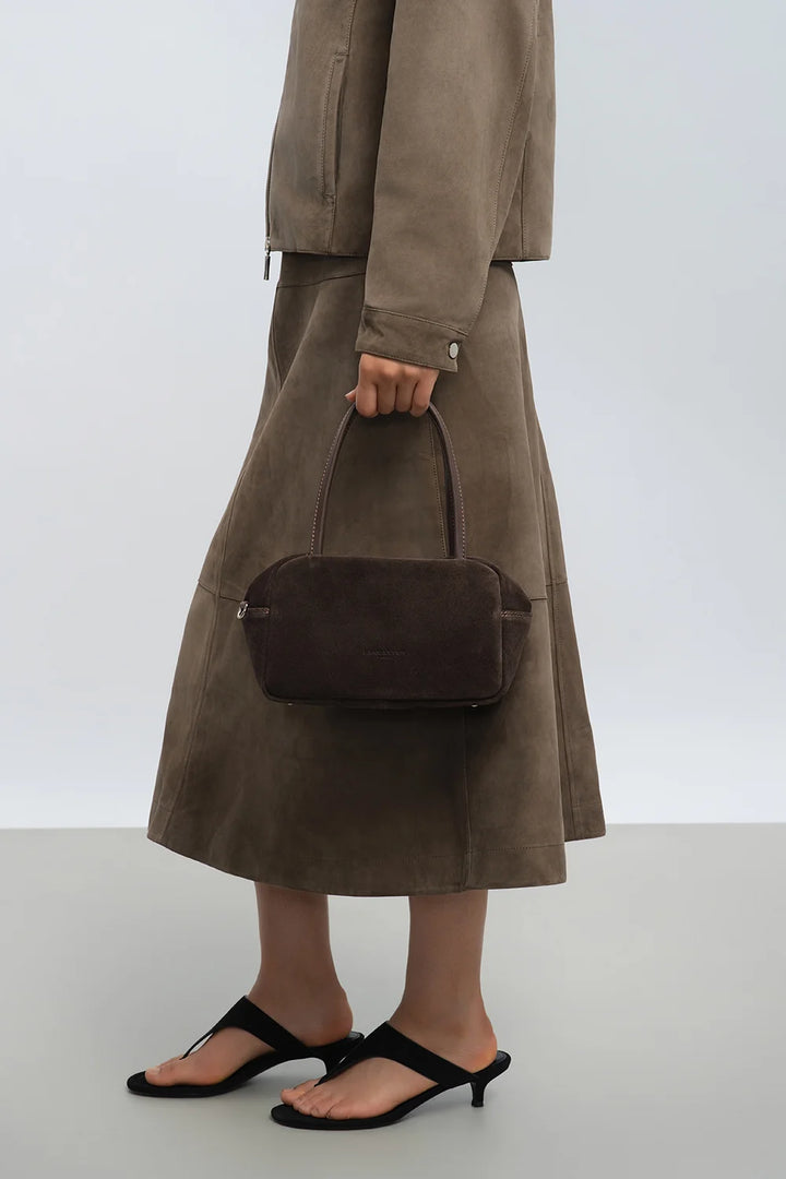 Sac à main en velours marron Suede IT  Lancaster 480-088 