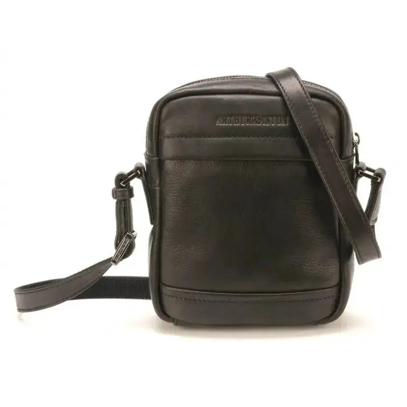 Sac à Main Arthur & Aston En Cuir Noir Authentique - Occasion Bon État Avec Pochette