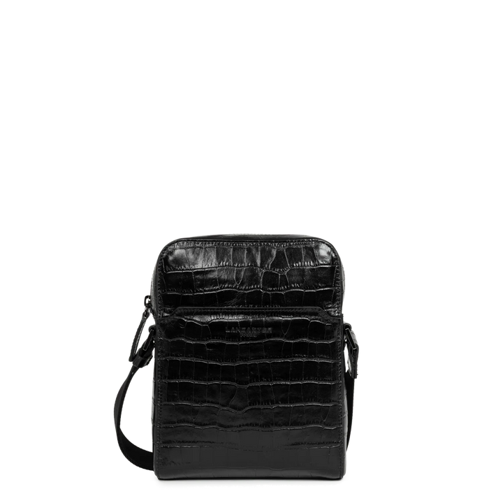 Sacoche noir en cuir verni effet crocodile Lancaster 380-004 pour femmes