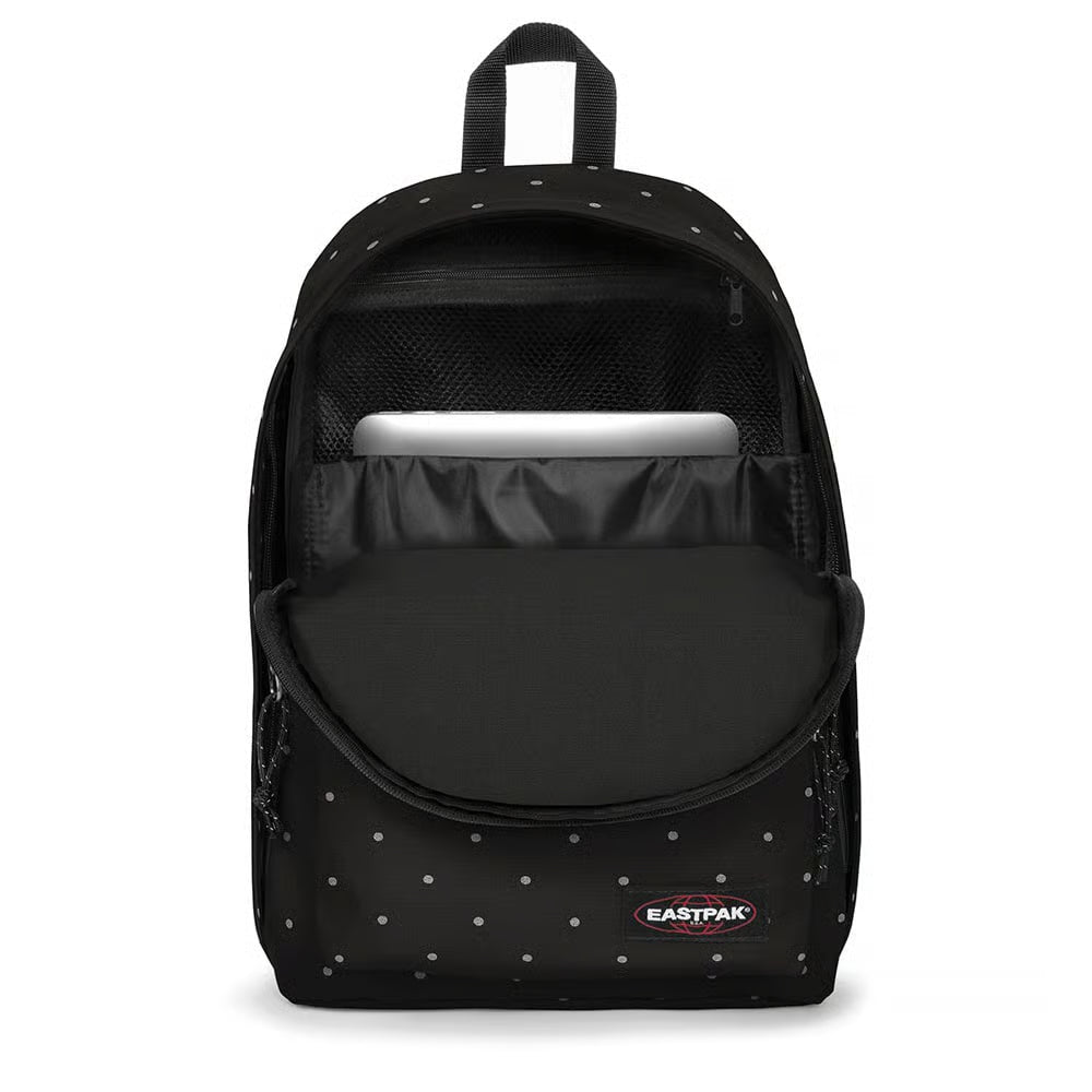 Sac à dos Out of Office Dots Silver Noir à pois argentés Eastpak avec compartiment ordinateur