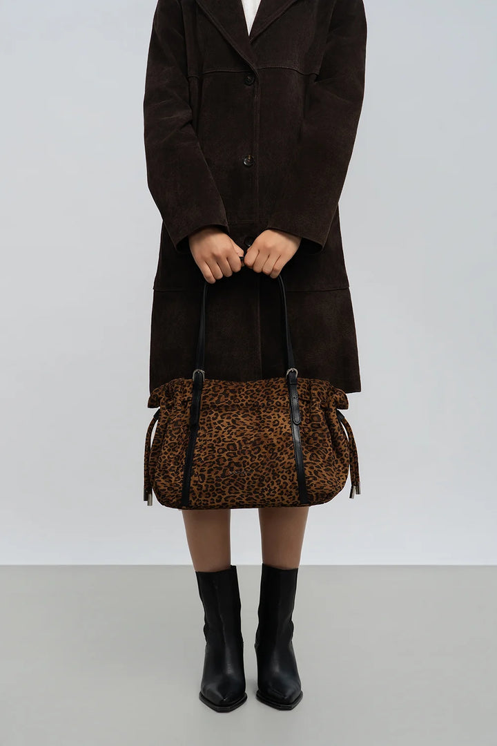 Sac cabas en velours léopard Lancaster 518-097