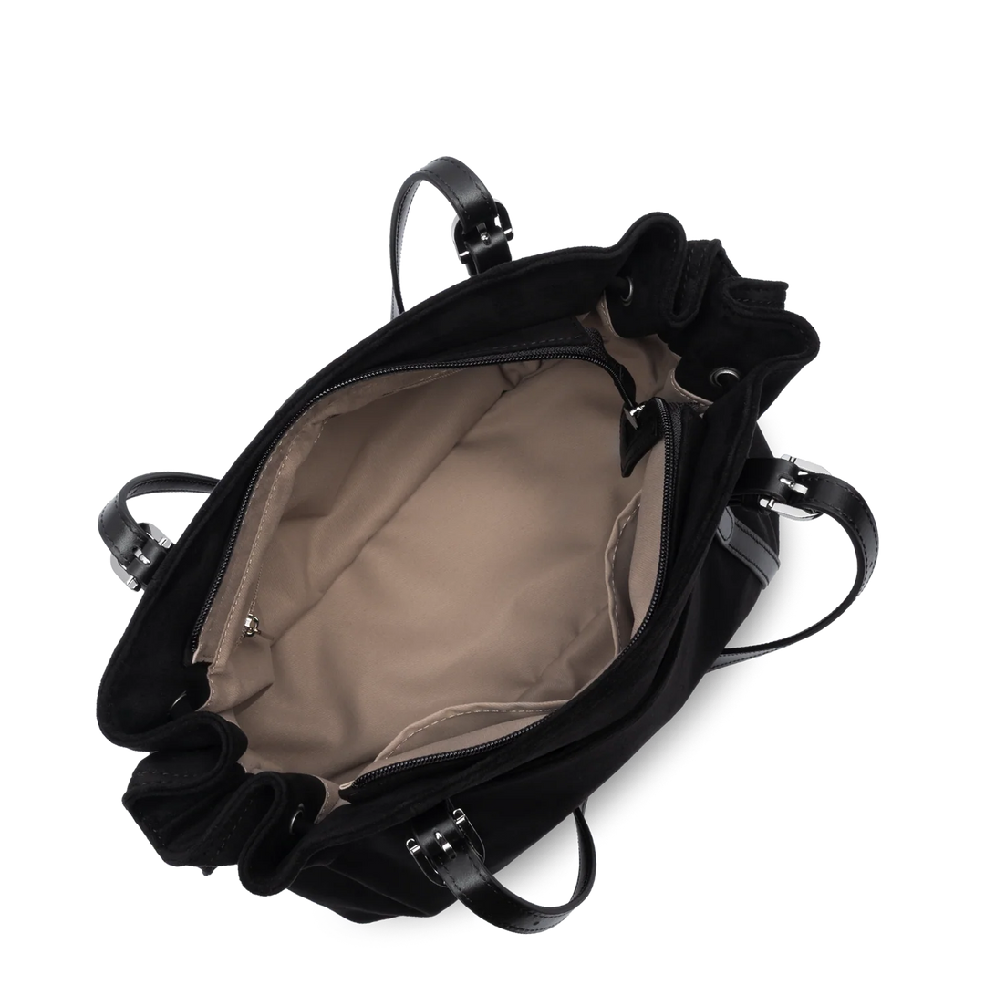 Sac cabas en velours noir Lancaster 518-097