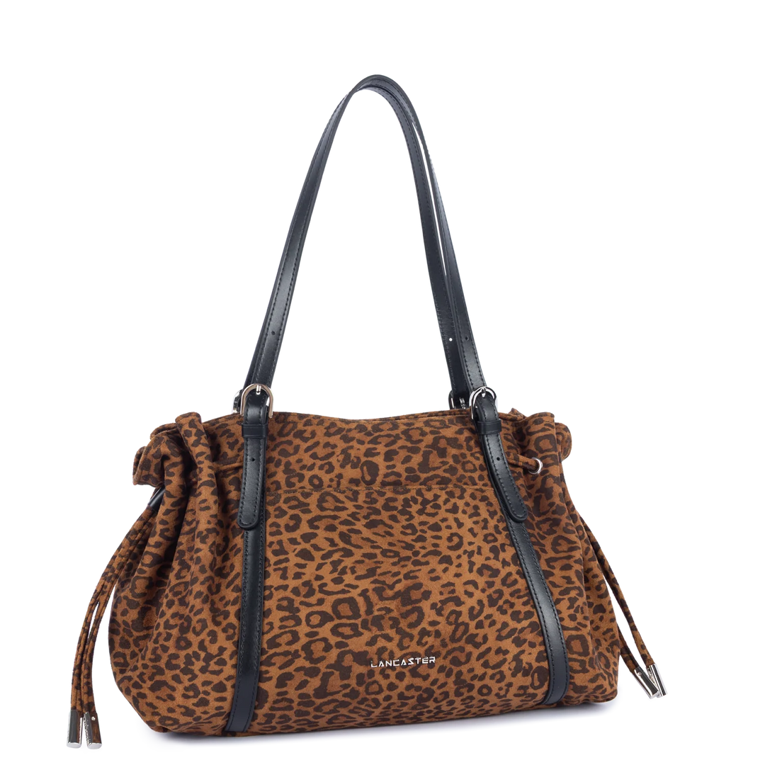 Sac cabas en velours léopard Lancaster 518-097