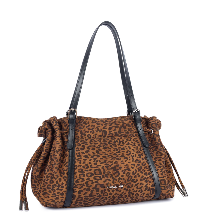 Sac cabas en velours léopard Lancaster 518-097