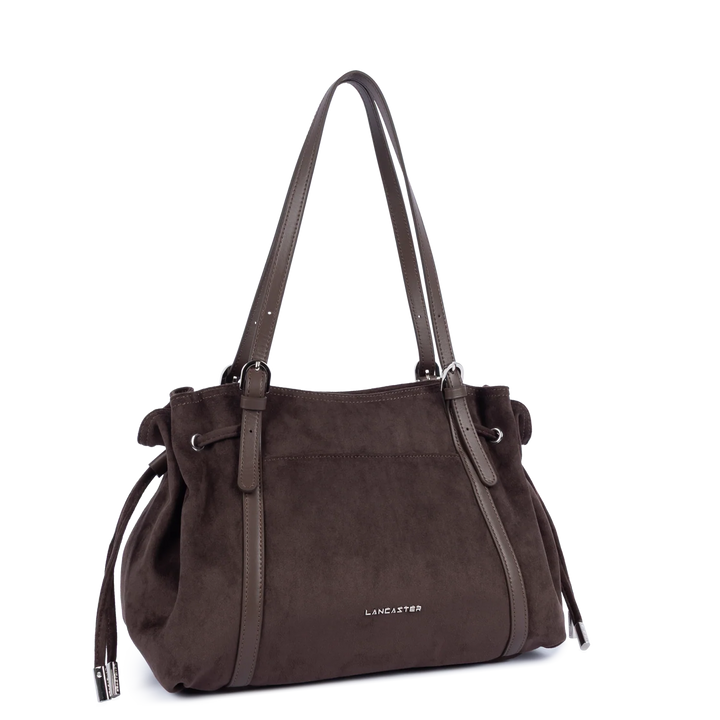 Sac cabas en velours marron Lancaster 518-097