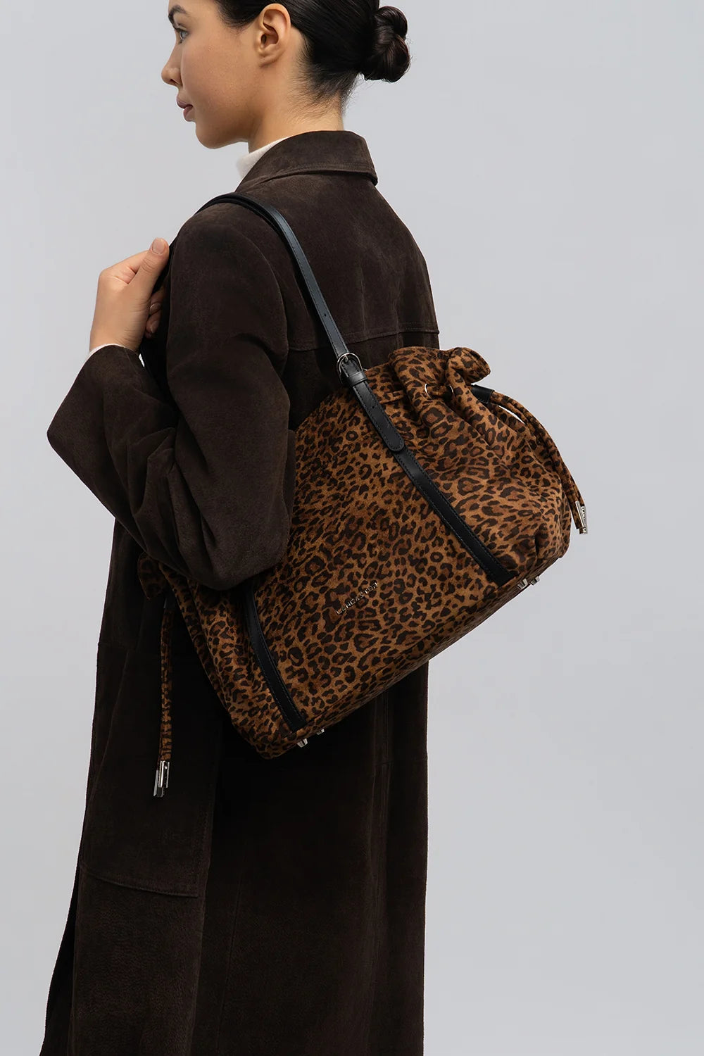 Sac cabas en velours léopard Lancaster 518-097