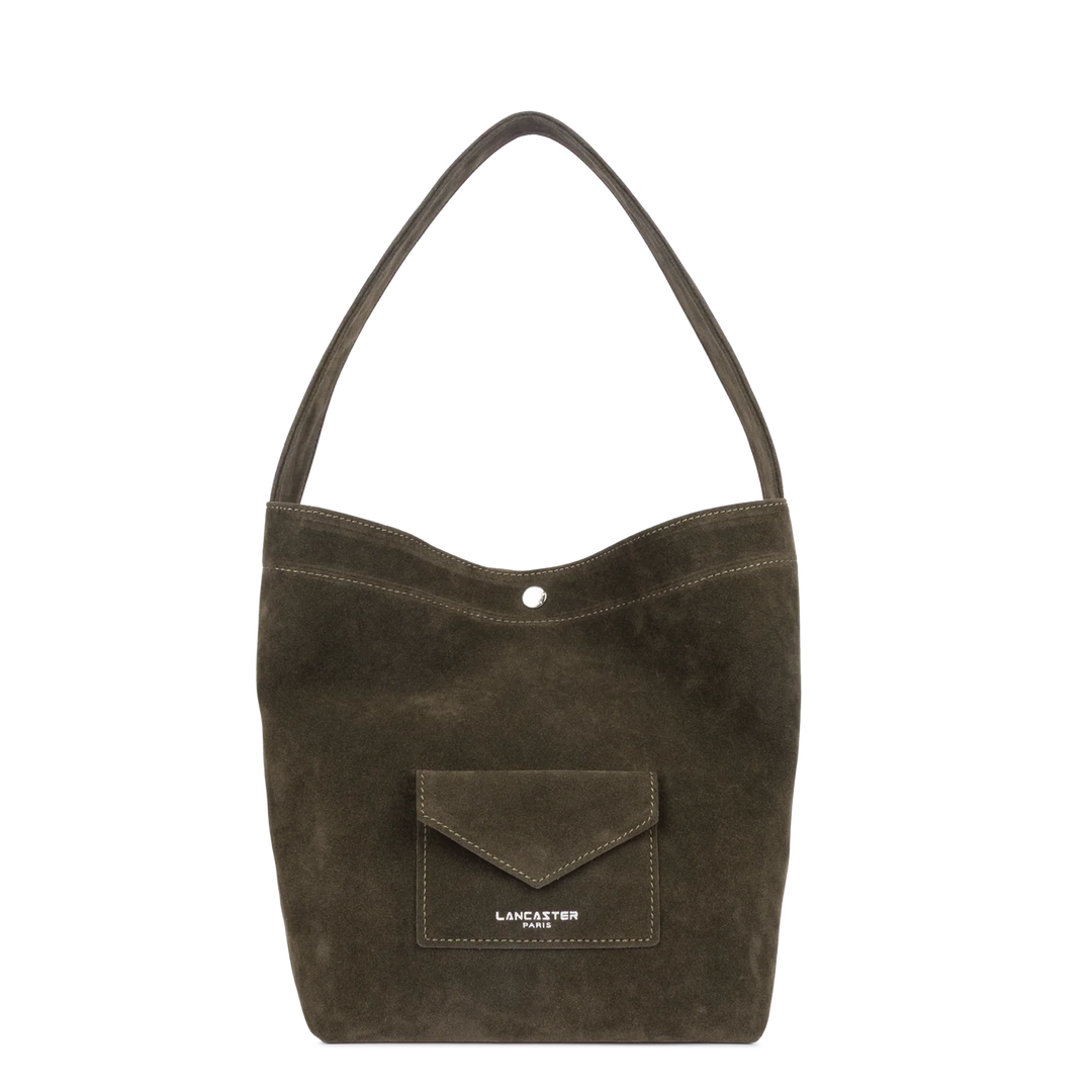 Mini Sac Seau en velours kaki Lancaster 518-060