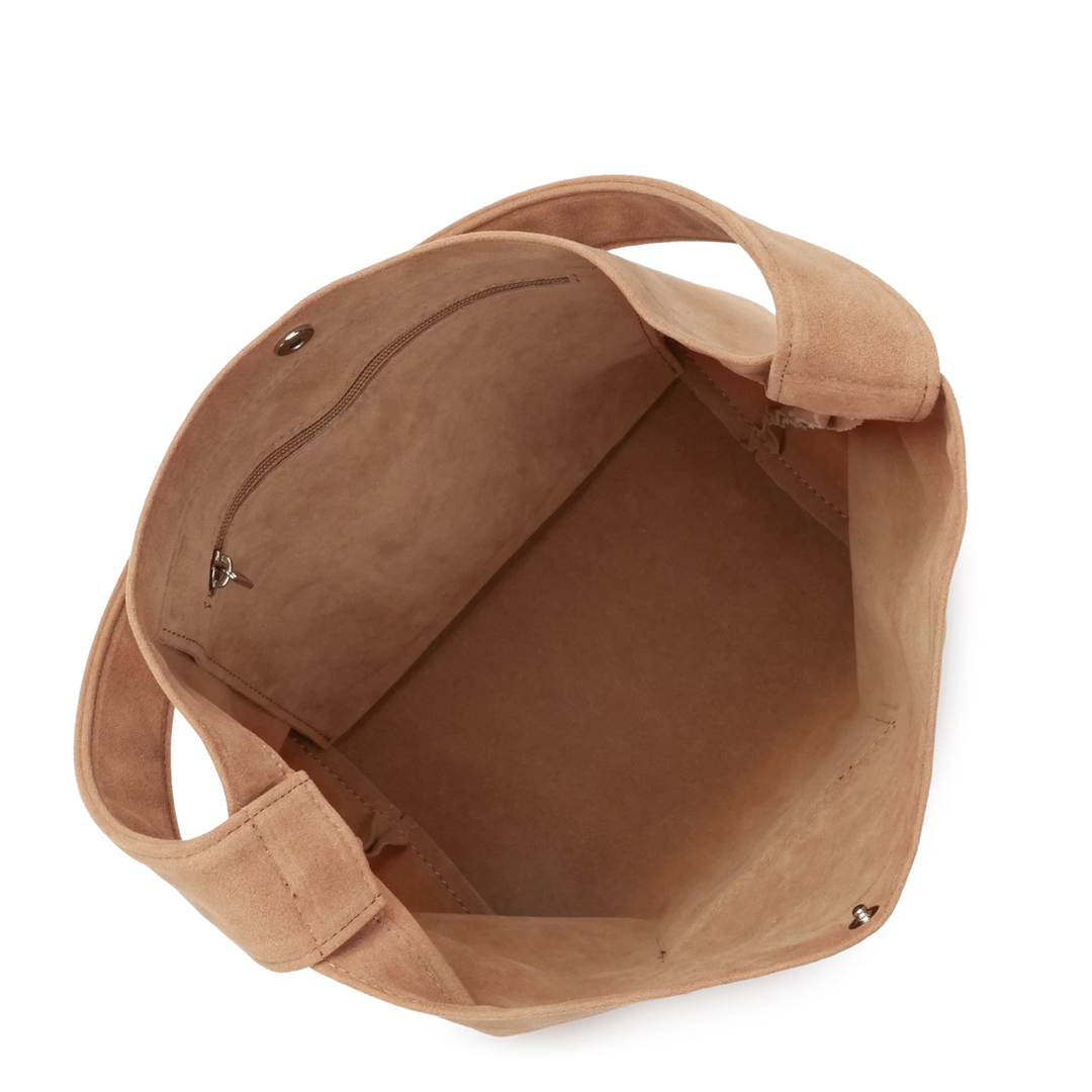 Mini Sac Seau en velours camel Lancaster 518-060