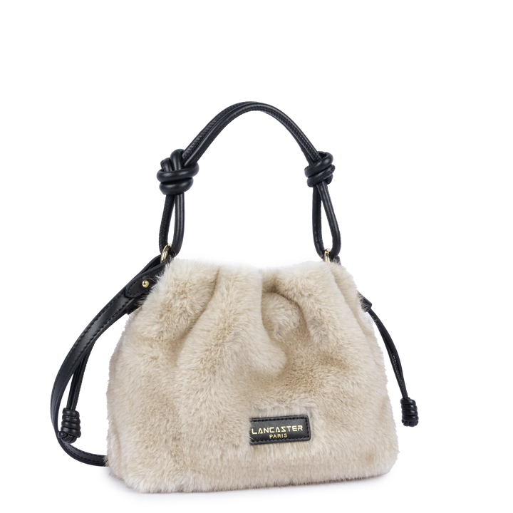 Petit Sac Besace en moumoute fourrure blanc Lancaster 518-087