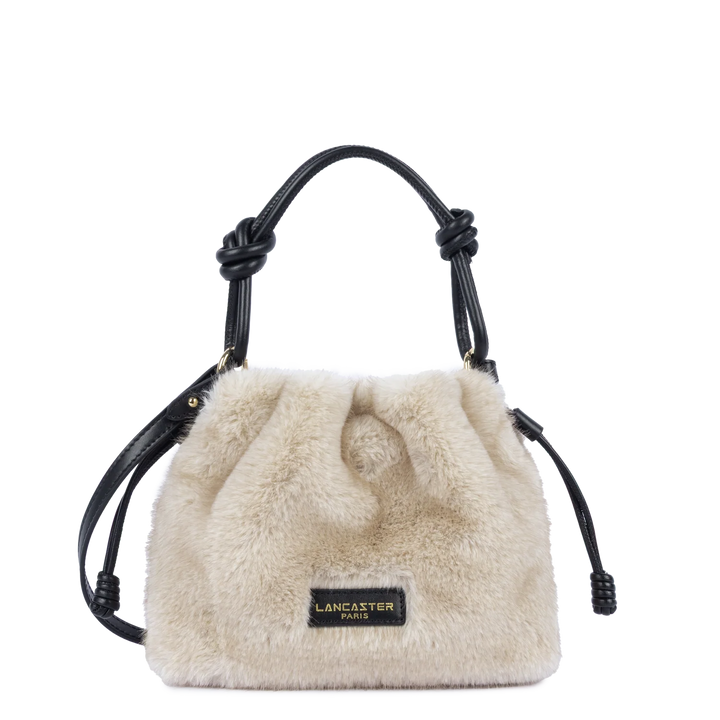 Petit Sac Besace en moumoute fourrure blanc Lancaster 518-087