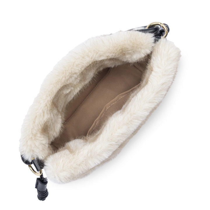 Petit Sac Besace en moumoute fourure blanc Lancaster 518-087