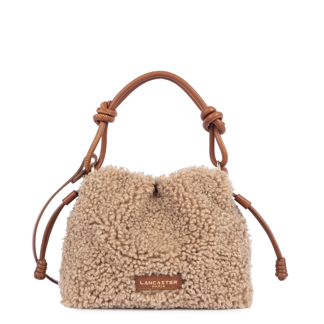 Petit Sac Besace en moumoute marron Lancaster 518-087