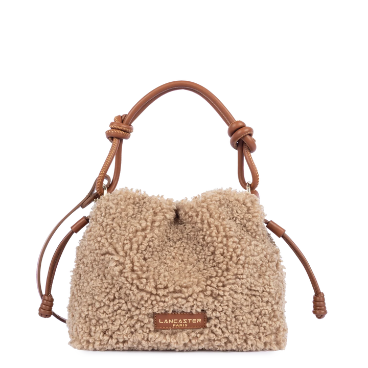 Petit Sac Besace en moumoute marron Lancaster 518-087