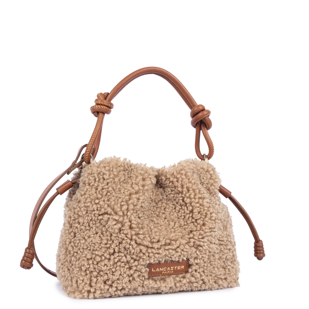 Petit Sac Besace en moumoute marron Lancaster 518-087