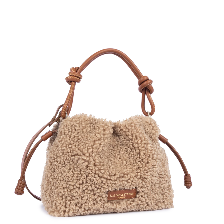 Petit Sac Besace en moumoute marron Lancaster 518-087