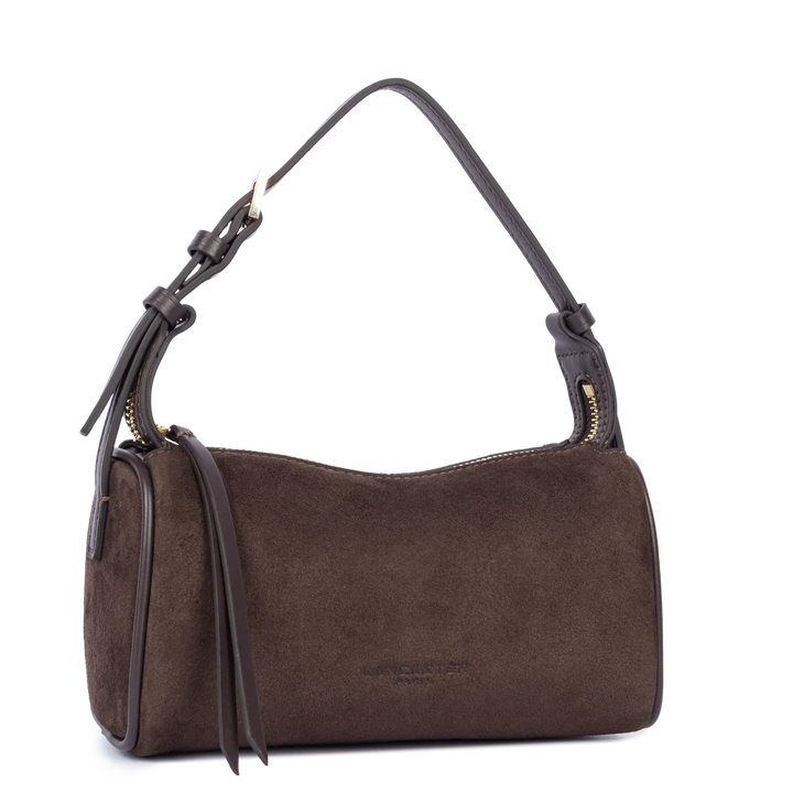 Petit sac rectangle Suede en velours marron Lancaster 530-54