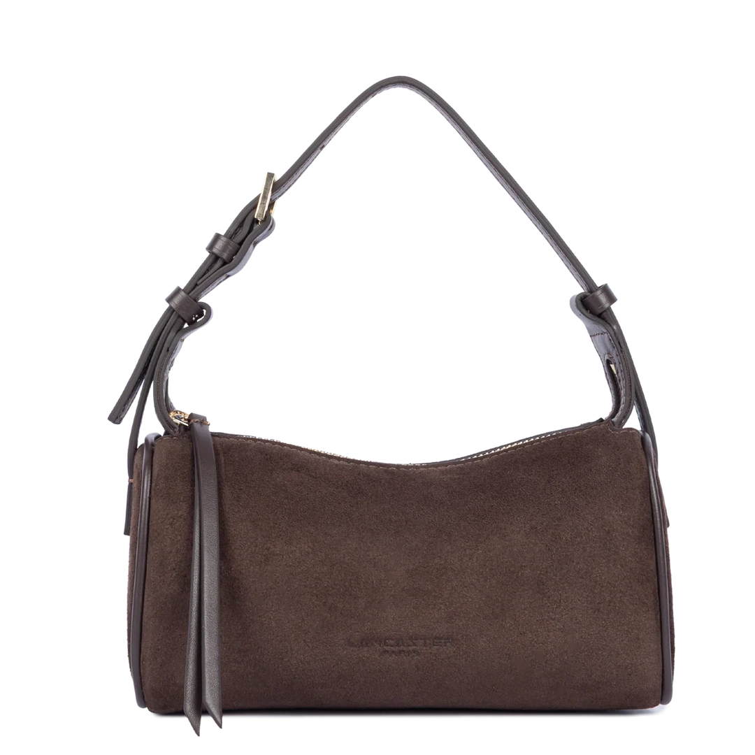 Petit sac rectangle Suede en velours marron Lancaster 530-54