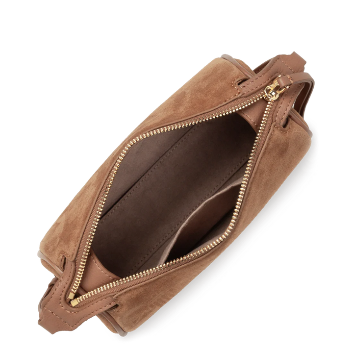 Petit sac rectangle Suede en velours camel Lancaster 530-54