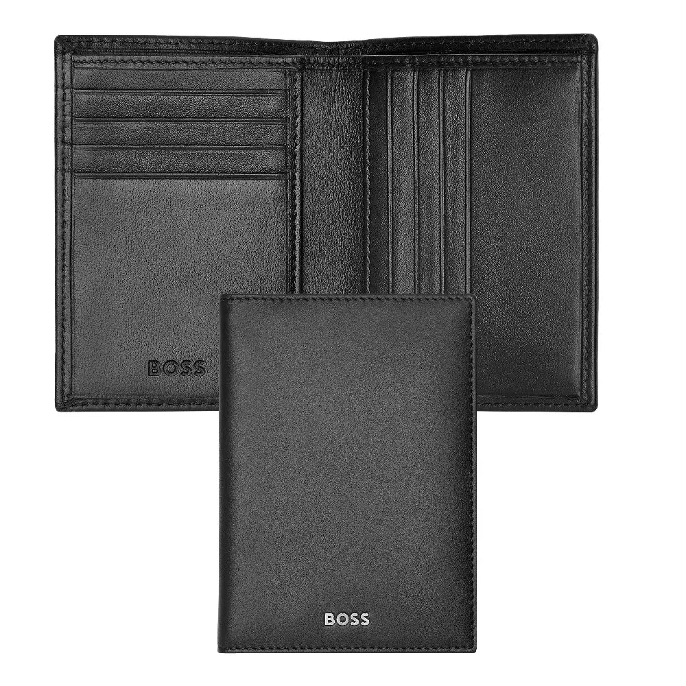 Porte-cartes Classic Smooth Hugo Boss noir en cuir - Melisac