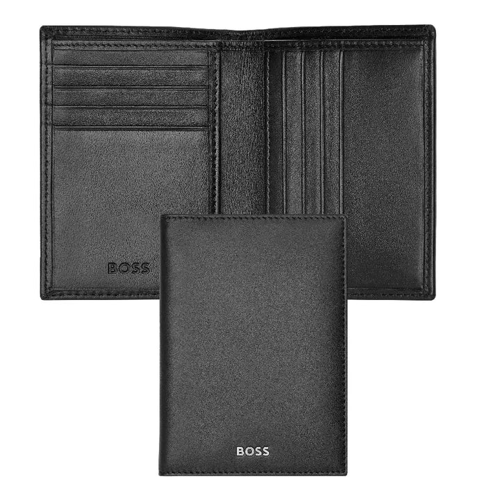 Porte-cartes Classic Smooth Hugo Boss noir en cuir - Melisac