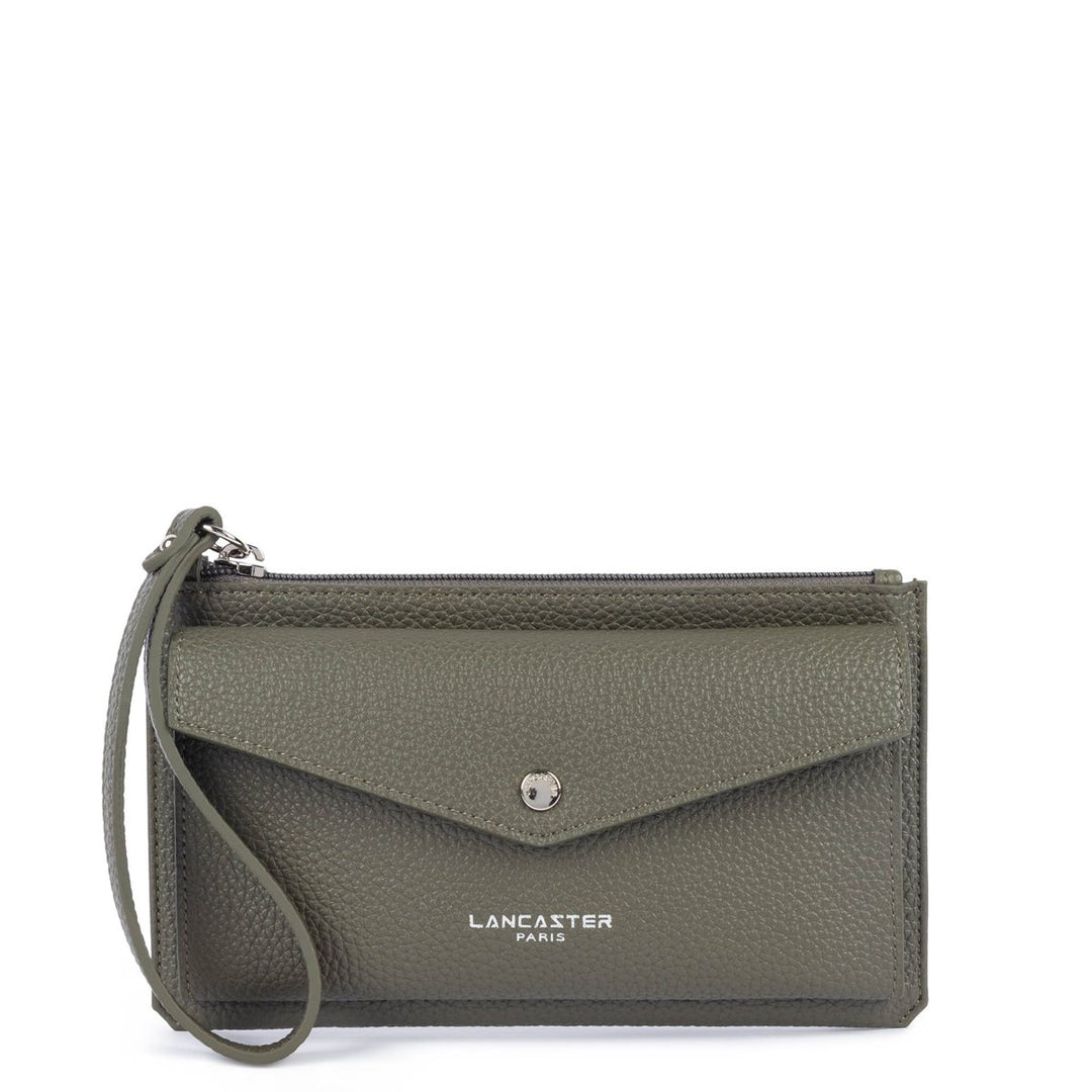 Pochette portefeuille zippée Lancaster Maya Double KBA kaki