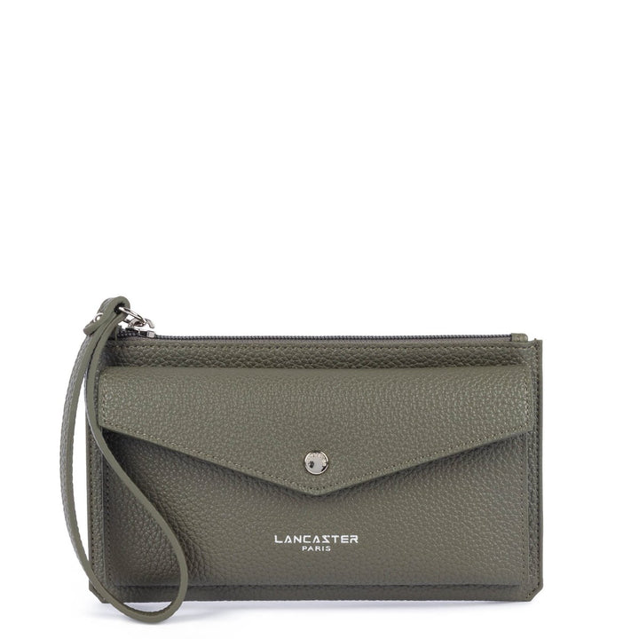 Pochette portefeuille zippée Lancaster Maya Double KBA kaki