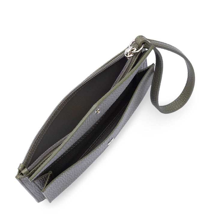 Pochette portefeuille zippée Lancaster Maya Double KBA kaki