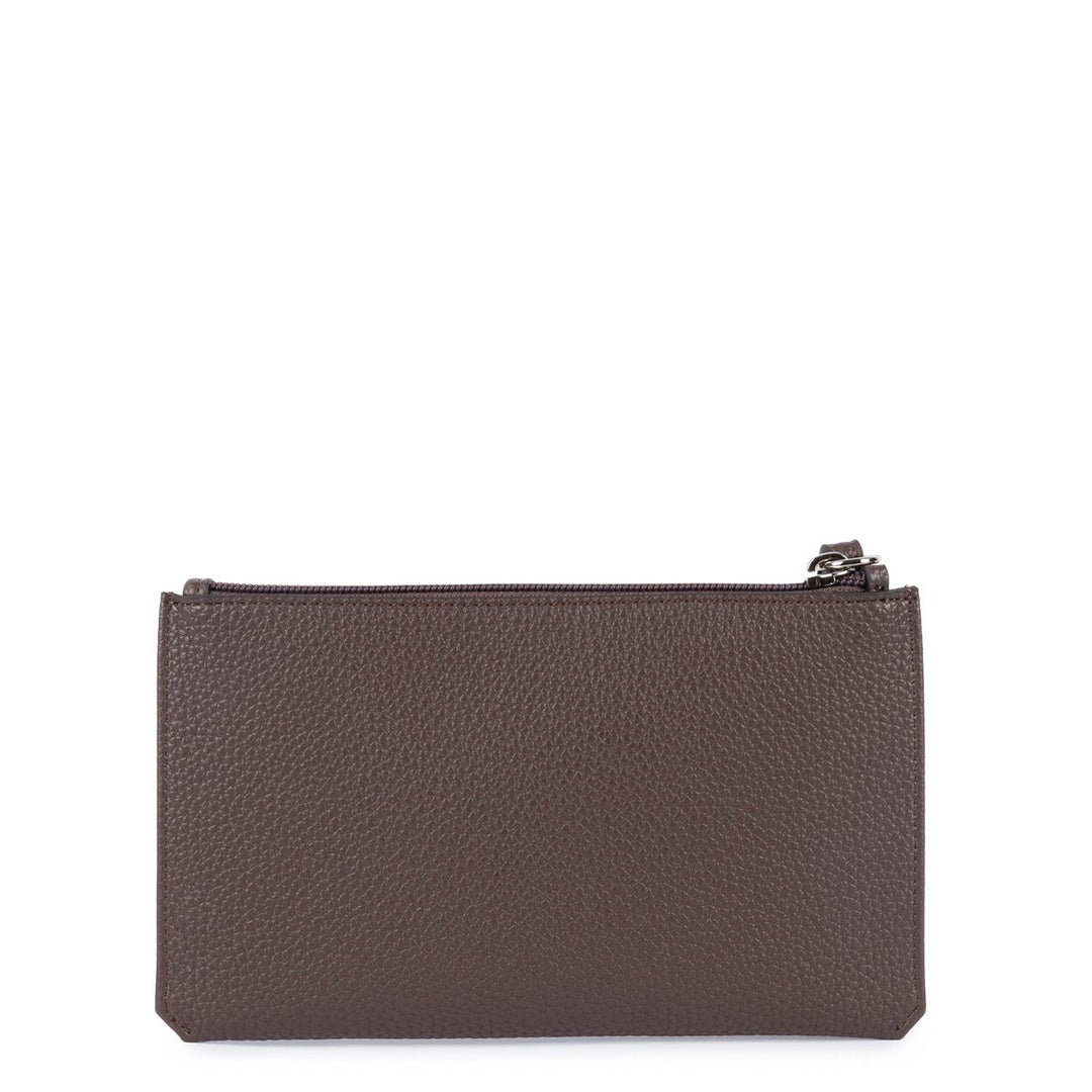 Pochette portefeuille zippée Lancaster Maya Double KBA marron