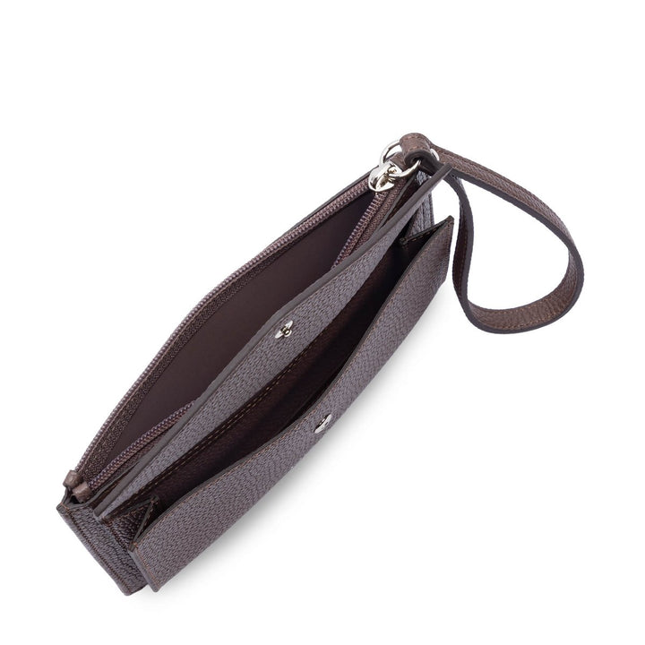 Pochette portefeuille zippée Lancaster Maya Double KBA marron
