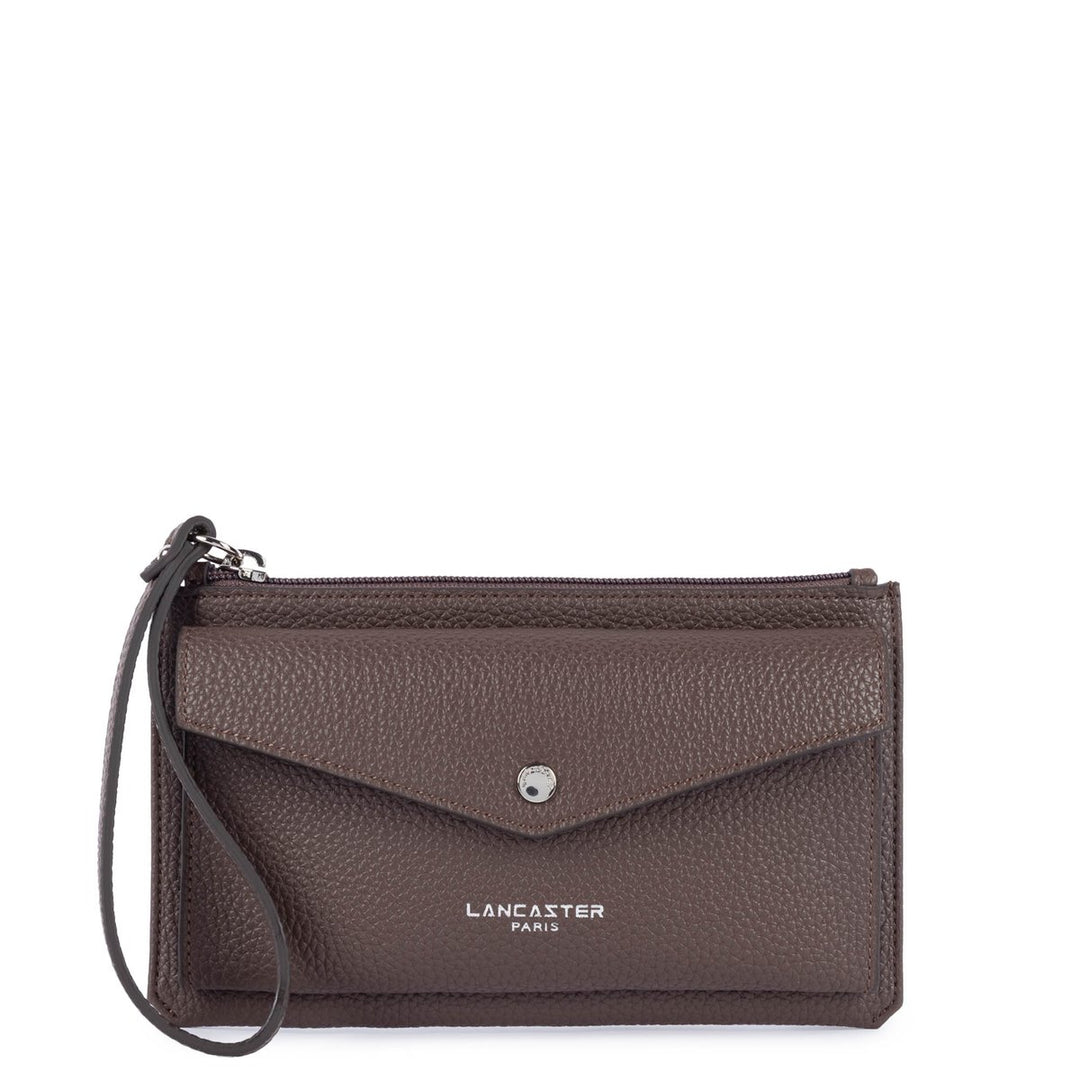Pochette portefeuille zippée Lancaster Maya Double KBA marron