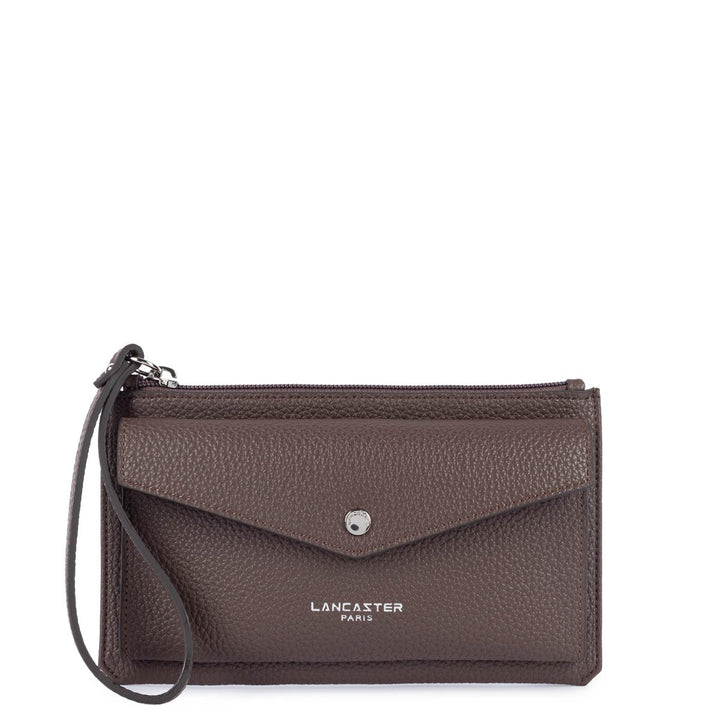 Pochette portefeuille zippée Lancaster Maya Double KBA marron