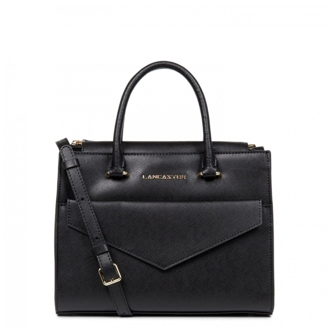 Sac à main Lancaster Saffiano Signature 527-10 - Sac à main Lancaster Saffiano Signature 527-10 - Noir Melisac -Reims