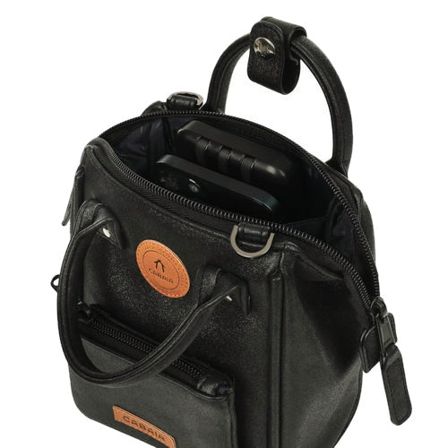 Sac bandoulière nano bag noir Chelsea Cabaia