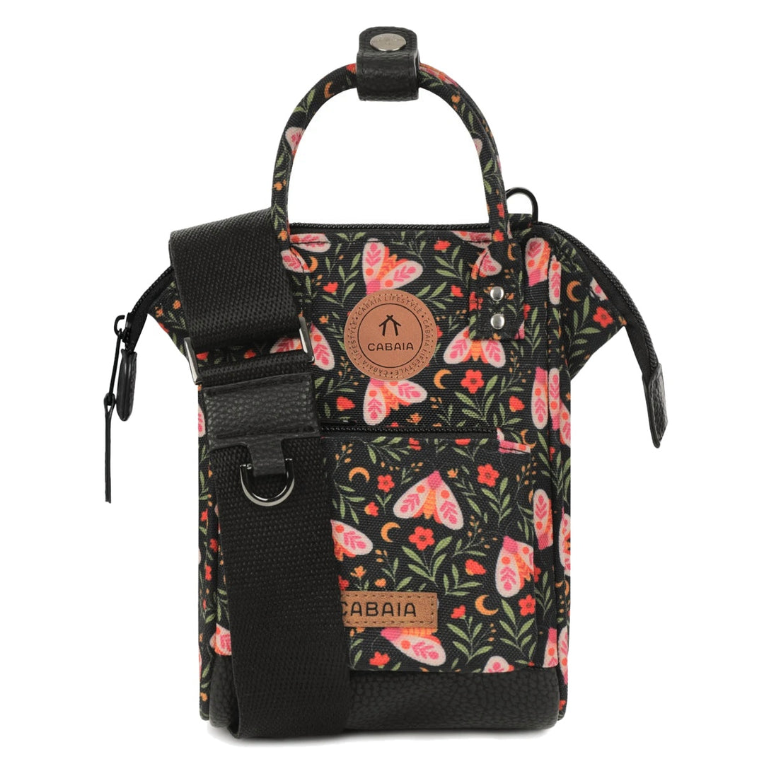 Sac bandoulière nano bag noir fleuri samarinda cabaia