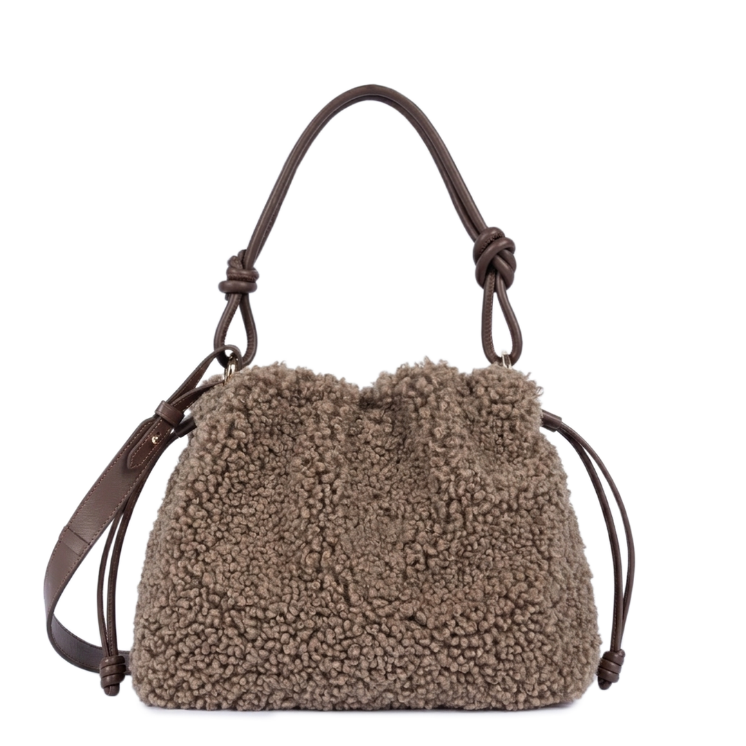 Sac besace en moumoute marron Lancaster 518-088