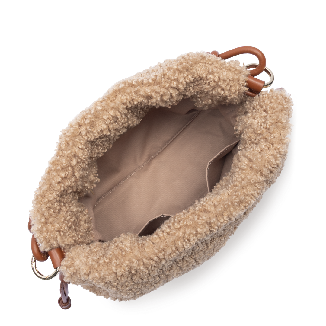 Sac besace en moumoute marron Lancaster 518-088