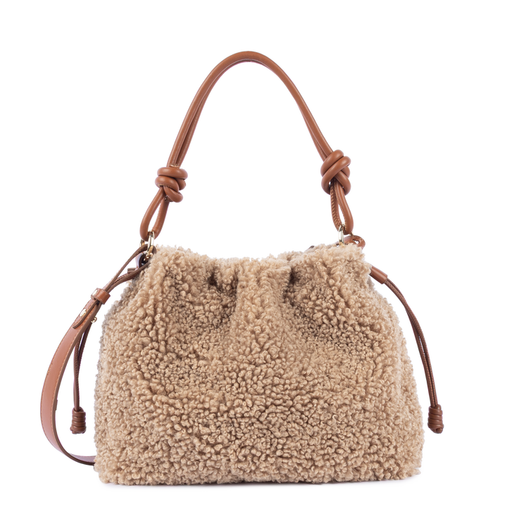 Sac besace en moumoute marron Lancaster 518-088